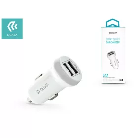   Devia ST330810 Devia Smart dual port USB 3.1A/2xUSB kimenettel fehér autós töltő