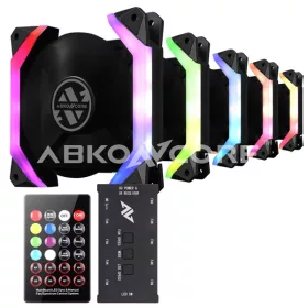   ABKONCORE Spider Spectrum 120mm 5 db RGB távvezérlős ház hűtőventilátor szett