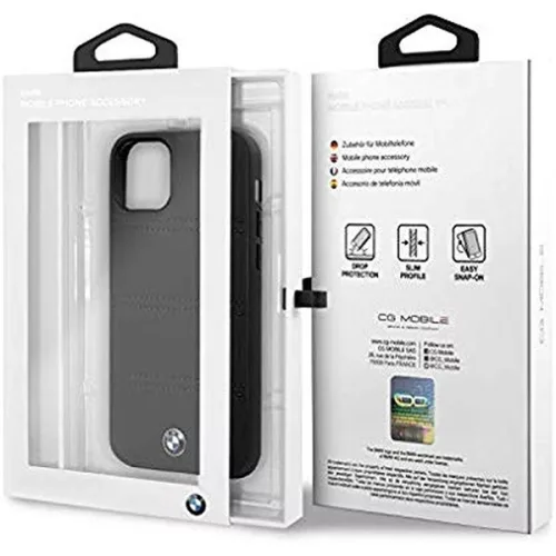 BMW iPhone 11 Pro Max vízszintesen csíkozott fekete kemény bőrtok