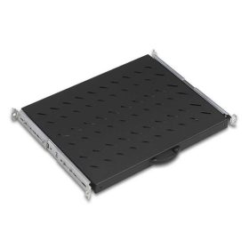   Lande LN-RAF-HRK-D600-BL 19" 600 mm mély 4 ponton rögzíthető kihúzható fekete polc