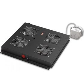   Lande LN-FAN-THD-4FSR-BL 4 modulos fekete ventilátor egység digitális termosztáttal