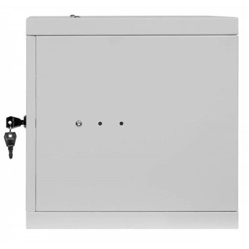 Stalflex RC10-6U-300MG 10" 6U 300 mm mély lapraszerelt szürke fém ajtós fali rack szekrény