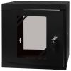 Stalflex RC10-6U-300GB 10" 6U 300 mm mély lapraszerelt fekete üveg ajtós fali rack szekrény