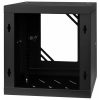 Stalflex RC10-6U-300GB 10" 6U 300 mm mély lapraszerelt fekete üveg ajtós fali rack szekrény