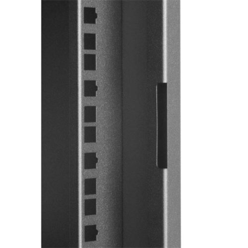 Stalflex RC19-6U-350MB 19" 6U 350 mm mély lapraszerelt fekete fém ajtós fali rack szekrény