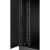 Stalflex RC19-6U-450MB 19" 6U 450 mm mély lapraszerelt fekete fém ajtós fali rack szekrény