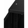 Stalflex RC19-6U-450GB 19" 6U 450 mm mély lapraszerelt fekete üveg ajtós fali rack szekrény