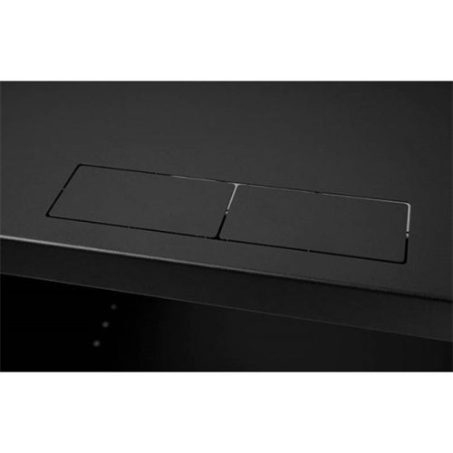 Stalflex RC19-9U-450MBP Pro 19" 9U 450 mm mély lapraszerelt fekete fém ajtós fali rack szekrény