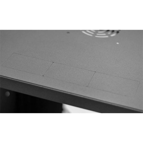 Stalflex RC19-9U-450GBP Pro 19" 9U 450 mm mély lapraszerelt fekete üveg ajtós fali rack szekrény