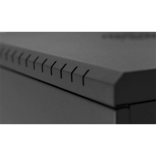 Stalflex RC19-9U-450GBP Pro 19" 9U 450 mm mély lapraszerelt fekete üveg ajtós fali rack szekrény