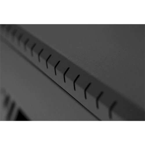 Stalflex RC19-12U-450GB 19" 12U 450 mm mély lapraszerelt fekete üveg ajtós fali rack szekrény