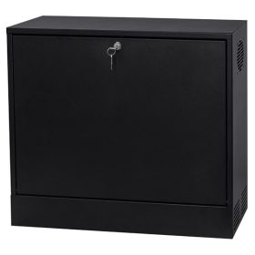   Stalflex CR19-3U-180-B 19" 3U 180mm mély fekete fém ajtós fali rack szekrény