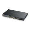 ZyXEL GS2220-28HP 24port GbE LAN 4xGbE RJ45/SFP Combo port (375W) PoE L2 menedzselhető switch