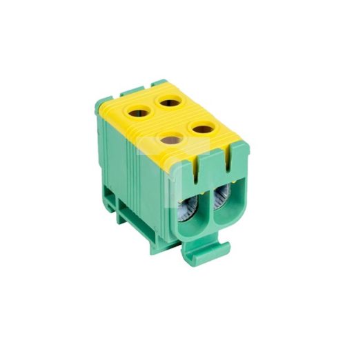 Tracon FLEAL-50/2ZS sínre szerelhető zöld/sárga főáramköri leágazó kapocs