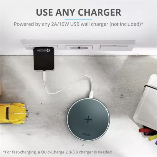 Trust Qylo Fast QI 7.5/10W wireless kék töltő