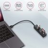 Axagon HMA-CR3A 3 portos USB3.2. Gen 2 fekete HUB kártyaolvasóval