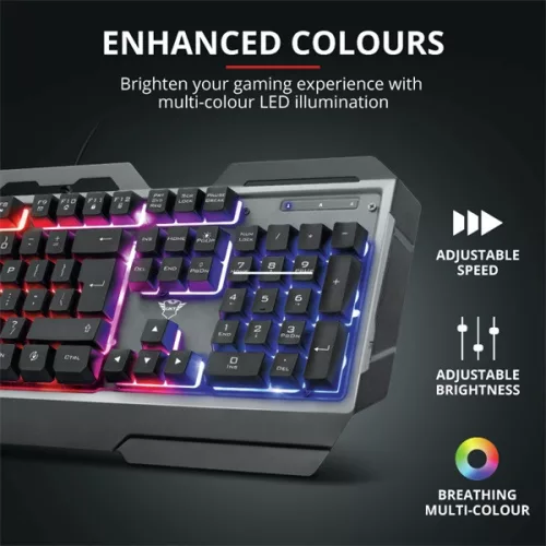 Trust GXT 856 Torac HUN USB fekete gamer billentyűzet