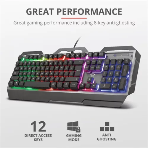 Trust GXT 856 Torac HUN USB fekete gamer billentyűzet