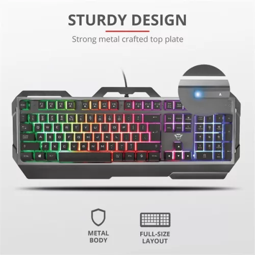 Trust GXT 856 Torac HUN USB fekete gamer billentyűzet