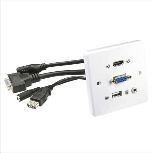 LINDY Multi AV, HDMI, VGA, 3.5mm és USB fali lemez