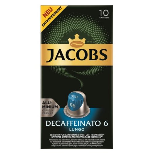 Douwe Egberts Jacobs Lungo Decaffeinato koffeinmentes 10 db kávékapszula