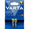 Varta 4903121412 Longlife Power AAA (LR03) alkáli mikro ceruza elem 2db/bliszter