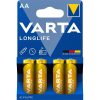 Varta 4106101414 Longlife  AA alkáli ceruza elem 4db/bliszter