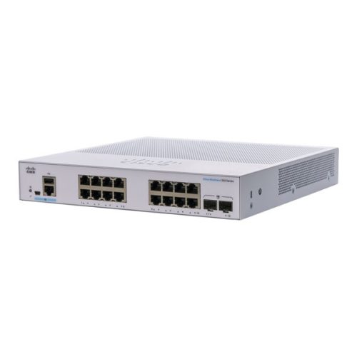 Cisco CBS350-16T-E-2G 16x GbE LAN 2x SFP port L3 menedzselhető switch