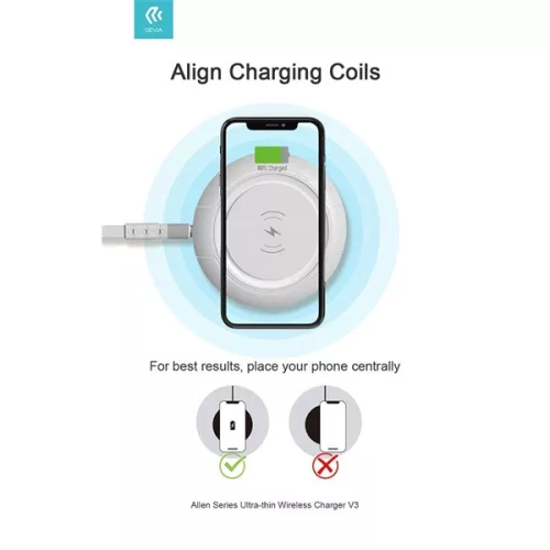 Devia ST345760 Allen Series V3 Ultra 15W univerzális fekete vezeték nélküli töltő állomás