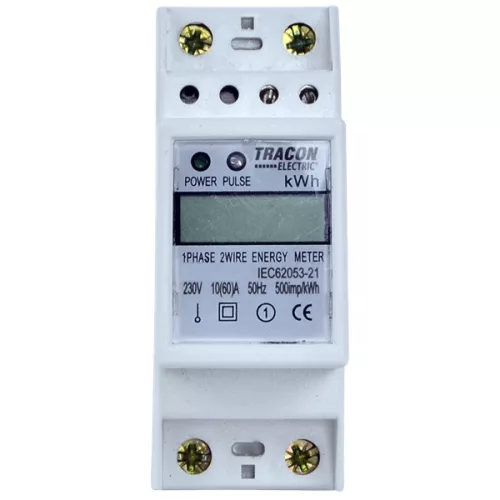 Tracon TVOF12 LCD kijelzésű, közvetlen, 1 fázisú, 2 modul fogyasztásmérő