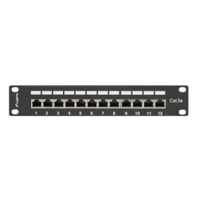   Lanberg PPF5-9012-B 10" 1U 12port Cat.5e FTP árnyékolt fekete patch panel