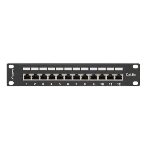 Lanberg PPF5-9012-B 10" 1U 12port Cat.5e FTP árnyékolt fekete patch panel