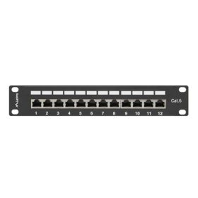   Lanberg PPF6-9012-B 10" 1U 12port Cat.6 FTP árnyékolt fekete patch panel