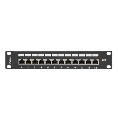 Lanberg PPF6-9012-B 10"/1U 12port Cat6 FTP árnyékolt fekete patch panel