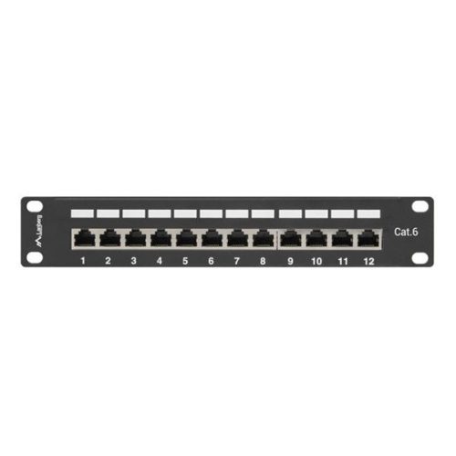 Lanberg PPF6-9012-B 10" 1U 12port Cat.6 FTP árnyékolt fekete patch panel