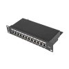 Lanberg PPF6-9012-B 10"/1U 12port Cat6 FTP árnyékolt fekete patch panel