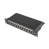 Lanberg PPF6-9012-B 10" 1U 12port Cat.6 FTP árnyékolt fekete patch panel
