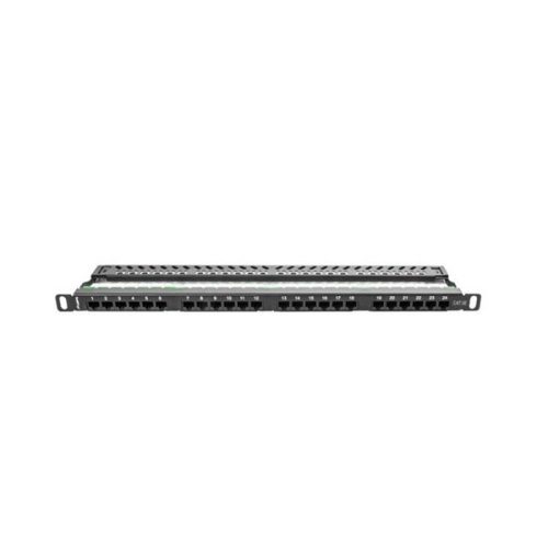 Lanberg PPU5-0024-B 19" 0,5U 24port Cat.5e UTP árnyékolatlan fekete patch panel
