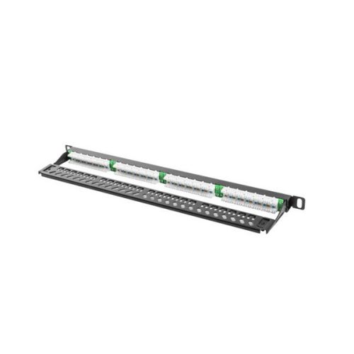 Lanberg PPU5-0024-B 19" 0,5U 24port Cat.5e UTP árnyékolatlan fekete patch panel