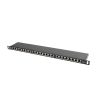 Lanberg PPS5-0024-B 19"/0,5U 24port Cat5e FTP árnyékolt fekete patch panel