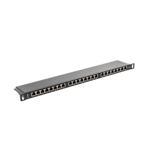 Lanberg PPS5-0024-B 19" 0,5U 24port Cat.5e FTP árnyékolt fekete patch panel