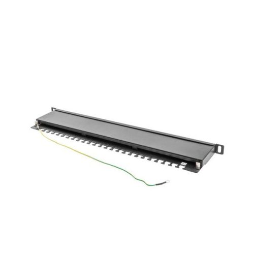 Lanberg PPS5-0024-B 19" 0,5U 24port Cat.5e FTP árnyékolt fekete patch panel