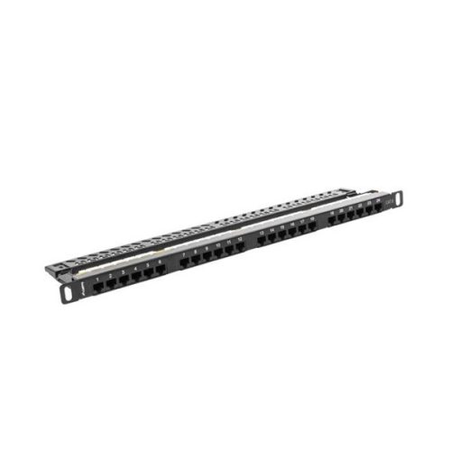 Lanberg PPU6-0024-B 19" 0,5U 24port Cat.6 UTP árnyékolatlan fekete patch panel