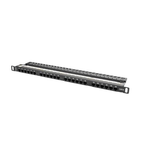 Lanberg PPU6-0024-B 19" 0,5U 24port Cat.6 UTP árnyékolatlan fekete patch panel