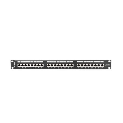 Lanberg PPS5-1024-B 19" 1U 24port Cat.5e FTP árnyékolt fekete patch panel