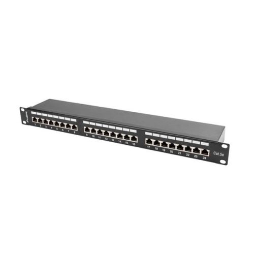 Lanberg PPS5-1024-B 19" 1U 24port Cat.5e FTP árnyékolt fekete patch panel