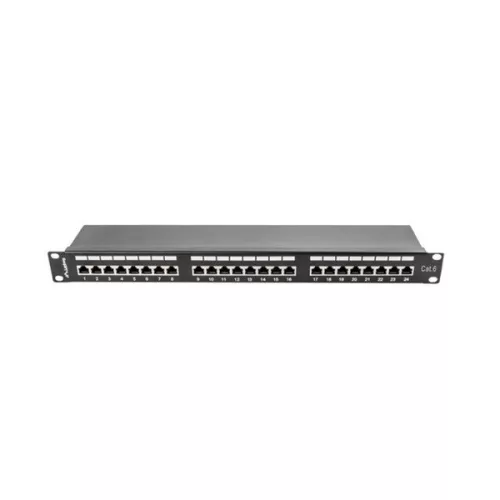 Lanberg PPS6-1024-B 19" 1U 24port Cat.6 FTP árnyékolt fekete patch panel