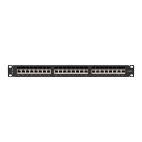   Lanberg PPSA-1024-B 19" 1U 24port Cat.6A FTP árnyékolt fekete patch panel
