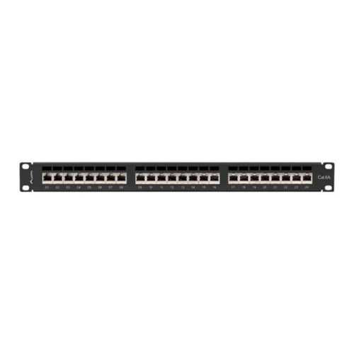 Lanberg PPSA-1024-B 19"/1U 24port Cat6A FTP árnyékolt fekete patch panel