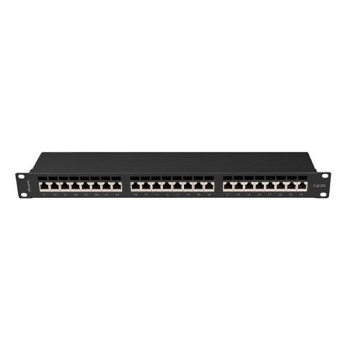 Lanberg PPSA-1024-B 19" 1U 24port Cat.6A FTP árnyékolt fekete patch panel